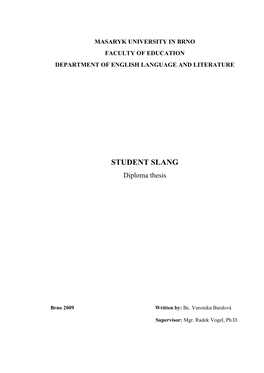 STUDENT SLANG Diploma Thesis