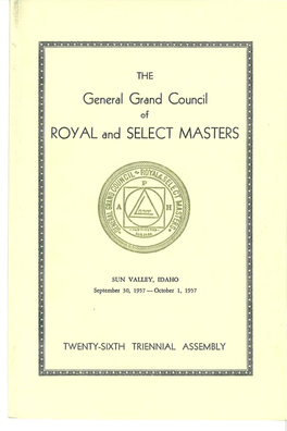 General Grand Council ROY AL and SELECT MASTERS