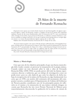 25 Años De La Muerte De Fernando Remacha