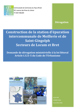 Construction De La Station D'épuration Intercommunale De Meillerie Et De Saint-Gingolph
