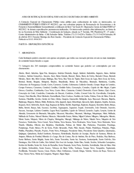 Aviso De Retificação Do Edital Ferfa 002/2012 Secretaria Do Meio Ambiente