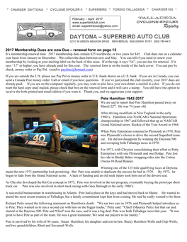 DAYTONA-SUPERBIRD AUTO CLUB WHEELS & DEALS Personal For