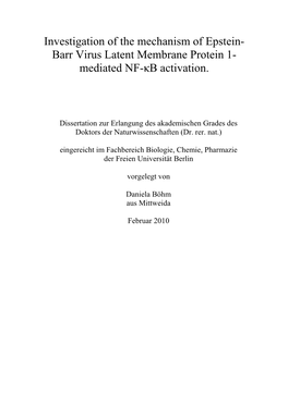 Barr Virus Latent Membrane Protein 1- Mediated NF-Κb Activation