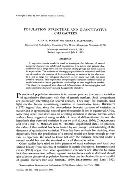 Population Structure and Quantitative Characters