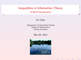 Inequalities in Information Theory a Brief Introduction