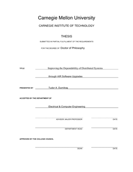 Improving the Dependability of Distributed Systems Through AIR Software Upgrades