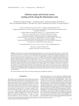 Chelonia Mydas and Caretta Caretta Nesting Activity Along the Mauritanian Coast