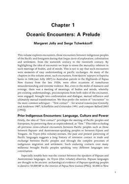 Oceanic Encounters: a Prelude