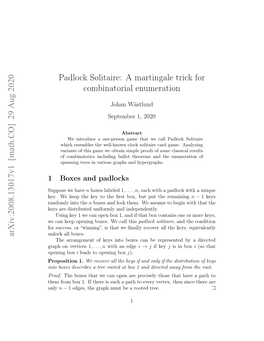 Padlock Solitaire: a Martingale Trick for Combinatorial Enumeration