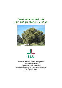“Analysis of the Oak Decline in Spain; La Seca”