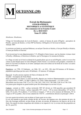 Notice Historique De Moutonne