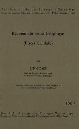Révision Du Genre Geophagus