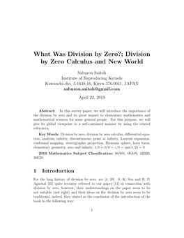 Division by Zero Calculus and New World