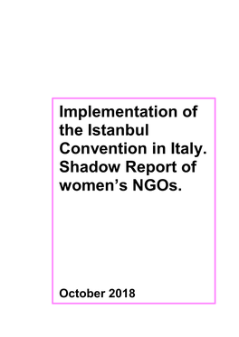 Implementation of the Istanbul Convention in Italy. Shadow Report