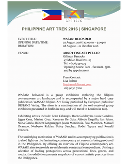 Philippine Art Trek 2016 | Singapore