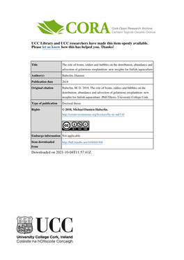 Diversity and Occurrence of Siphonophores in Irish Coastal Waters