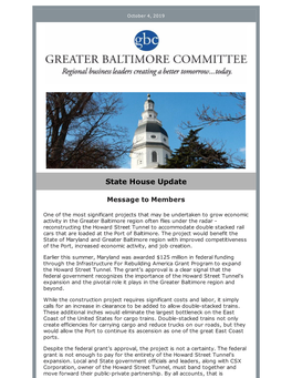 Read the Oct. 4 State House Update
