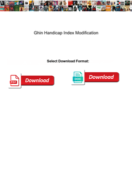 Ghin Handicap Index Modification