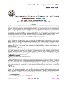 International Journal of Pharmacy & Life Sciences