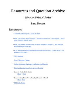 Resources and Question Archive