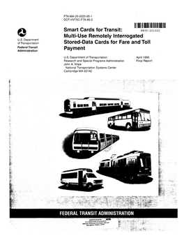 Smart Cards for Transit: PB95-221222 Multi-Use Remotely Interrogated U.S