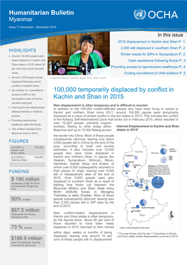 100,000 Temporarily Displaced by Conflict in Kachin and Shan in 2015 Humanitarian Bulletin