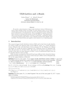 ULD-Lattices and Δ-Bonds