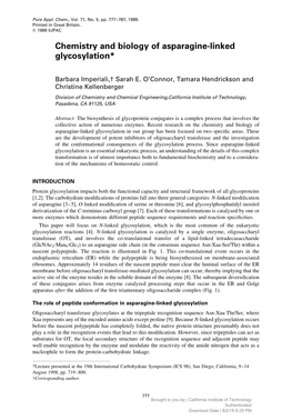 Chemistry and Biology of Asparagine-Linked Glycosylation*