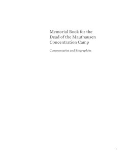 Memorial Book for the Dead of the Mauthausen Concentration Camp