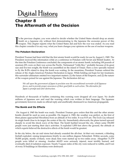 Part I, Chapter 8: the Aftermath of the Decision