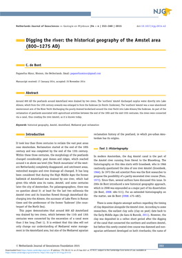 The Historical Geography of the Amstel Area (800–1275 AD)