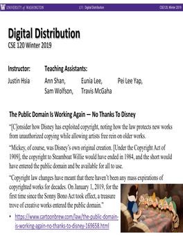 Digital Distribution CSE120, Winter 2019