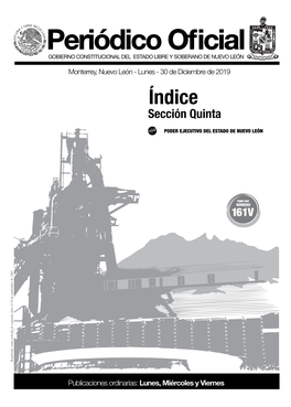 Periódico Oficial GOBIERNO CONSTITUCIONAL DEL ESTADO LIBRE Y SOBERANO DE NUEVO LEÓN