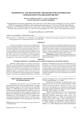 Traditional and Transgenic Strategies for Controlling Tomato-Infecting Begomoviruses*