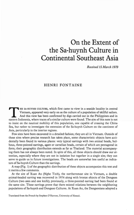 On the Extent of the Sa-Huynh Culture in Continental Southeast Asia