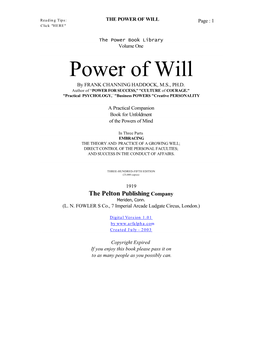 POWER of WILL Page : 1 Click "HERE"