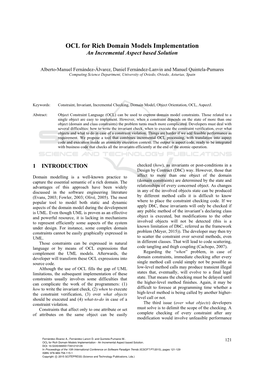 OCL for Rich Domain Models Implementation an Incremental Aspect Based Solution