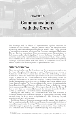 Ch 9 Communications with the Crown