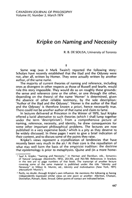 Kripke on Naming and Necessity