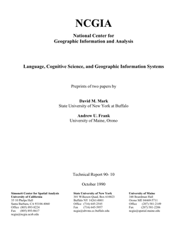 National Center for Geographic Information and Analysis Language