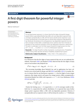 A First Digit Theorem for Powerful Integer Powers