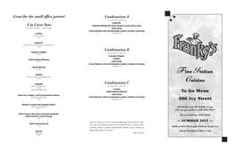 Franky's Takeout Menu