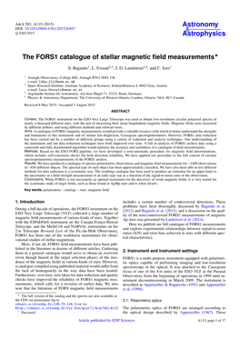 The FORS1 Catalogue of Stellar Magnetic Field Measurements⋆