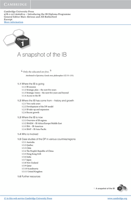 A Snapshot of the IB