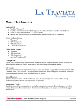 Music: the Characters