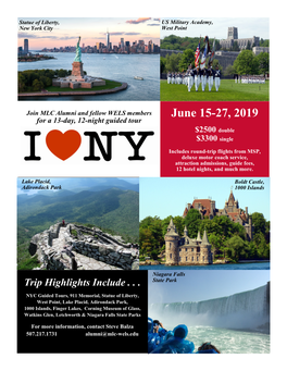 June 15-27, 2019 for a 13-Day, 12-Night Guided Tour $2500 Double $3300 Single