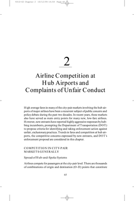 Airline Competition at Hub Airports and Complaints of Unfair Conduct