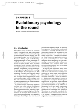 Evolutionary Psychology in the Round Robin Dunbar and Louise Barrett