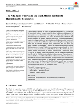 The Nile Basin Waters and the West African Rainforest: Rethinking the Boundaries