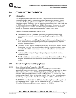 Crenshaw Transit Corridor Project -Community Outreach Section